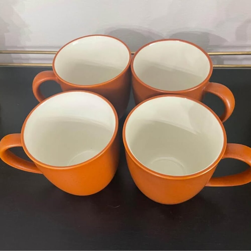 Set 4 Noritake Stoneware Colorwave Terra Cotta Mugs Coffee Cups Speckled Matte - Picture 3 of 4